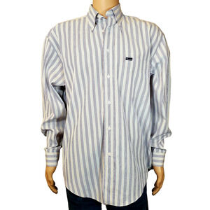 Faconnable Striped Mens Dress Button Shirt SZ Large (See Description)